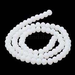 Hebras de cuentas de vidrio de color sólido de imitación de jade&nbsp;EGLA-A034-J6mm-MD05