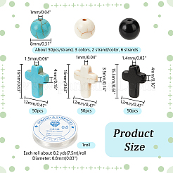 DIY-Kits zur Herstellung von Rund- und Kreuzarmbändern aus synthetischem Türkis&nbsp;DIY-NB0012-31