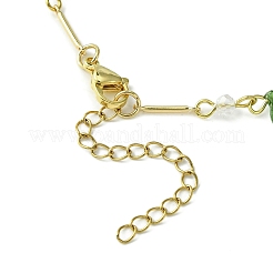 Bracciale con ciondoli in vetro con fiori&nbsp;BJEW-TA00364