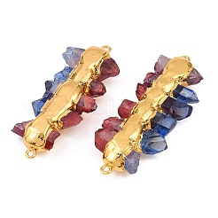 Ciondoli con perline di cristallo di quarzo naturale bicolore galvanizzato&nbsp;KK-H516-18G-02
