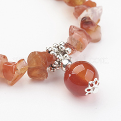Bracciali di perline corniola naturali&nbsp;X-BJEW-JB02737-03