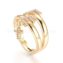 Anneaux de laiton réglables&nbsp;RJEW-G096-36G