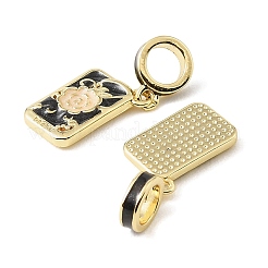 Charms pendenti europei smaltati in ottone&nbsp;KK-CBA6938-14G-01