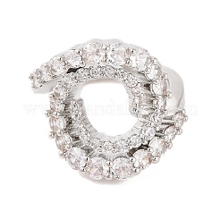 Anelli in ottone con micro pavé di zirconi chiari&nbsp;RJEW-U009-01P
