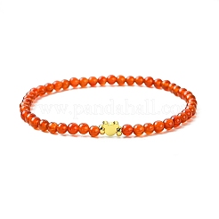 Braccialetti elastici in perle di corniola naturale per donne e uomini&nbsp;BJEW-JB11346