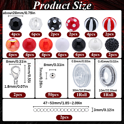 DIY-Schmuckset mit runden Armbändern aus Acryl- und Harzperlen&nbsp;DIY-SC0026-40