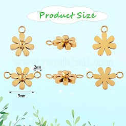 12 pz 430 acciaio inossidabile piccolo fiore connettore ciondoli e pendenti&nbsp;JX240B