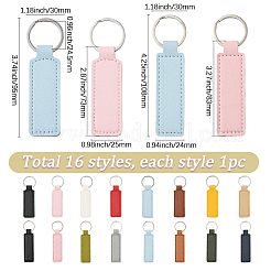 16 Stück 16 Stile PU-Leder-Schlüsselanhänger&nbsp;KEYC-SC0001-88