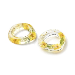 Pendenti ad anello in resina trasparente con fiori secchi interni&nbsp;LS-RESI-A043-07A