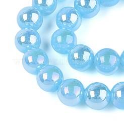 Chapelets de perles en verre d'imitation jade électrolytique&nbsp;GLAA-T032-J10mm-AB04