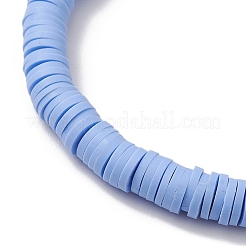 5 braccialetti elasticizzati con perline fatti a mano con disco in argilla polimerica in 5 colori&nbsp;BJEW-JB10259-01
