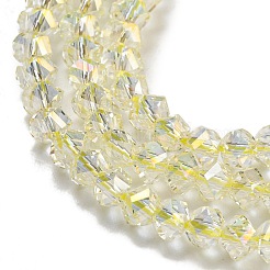Chapelets de perles en verre électroplaqué&nbsp;GLAA-Q105-04W