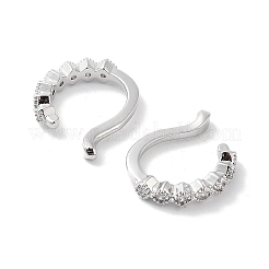 Anello a clip con micro pavé di zirconi cubici in ottone placcato a cremagliera&nbsp;EJEW-C081-02P