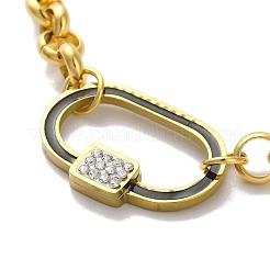 Rolo-Kettenarmbänder aus 304er Edelstahl mit Emaille&nbsp;BJEW-I315-12G-02