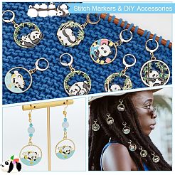 Marcadores de punto colgante de panda de esmalte de aleación&nbsp;HJEW-AB00267