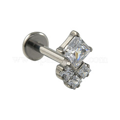 Ohrringe aus Titanlegierung in Rautenform mit klaren Zirkonia im Pavé-Fassung&nbsp;FS-WGE002F-02