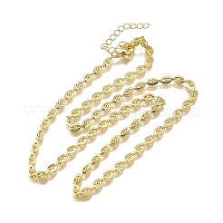 Collares de cadena de eslabones de latón con forma de ojo&nbsp;NJEW-M108-16G