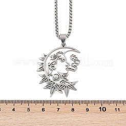 Gothic 201 Edelstahl Hohl Mond Frau Anhänger Halsketten&nbsp;NJEW-K283-04P