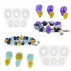 Schädelkopf Perlen Armband Silikonformen&nbsp;DIY-FH0002-14