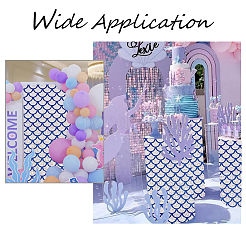 Tessuti in poliestere con motivo a squame di pesce&nbsp;DIY-WH0304-508A