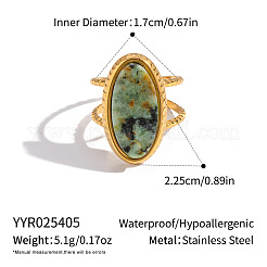 Bracciale aperto da donna in acciaio inossidabile 304 con pietre preziose naturali.&nbsp;FS3382