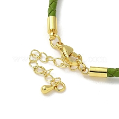 Fabrication de bracelets en similicuir rond tressé de 3 mm&nbsp;MAK-S075-01G-N