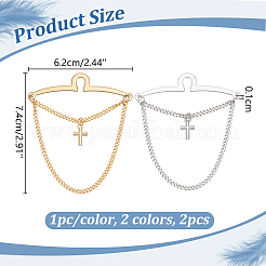 2 pz 2 catene fermacravatta in ottone colorate&nbsp;AJEW-PH0008-26
