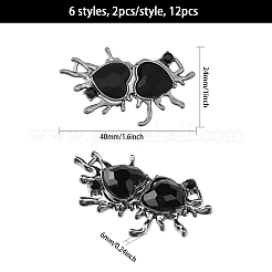 Fascini del connettore della lega di 12pcs 6 stili&nbsp;FIND-CA0008-38