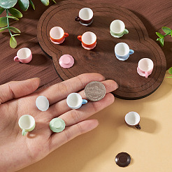 10 set di 5 tazze e piatti da tè in resina colorati&nbsp;DIY-TADJ0001-23