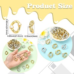90 Stück 3 Stile ABS-Kunststoff & Kristall-Strass & Imitationsperle Schnellverbinder&nbsp;KY-CJ0002-16