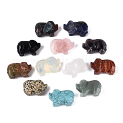 Set di statuette di maiali in pietre preziose miste naturali e sintetiche&nbsp;G-Q615-06