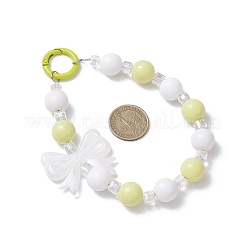 Decorazioni pendenti con fiocco in acrilico e perline rotonde in vetro&nbsp;HJEW-JM03324-02