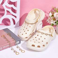 Coeur avec chaîne de décoration de chaussure de lien de strass d'alliage de papillon / infini&nbsp;FIND-AB00008