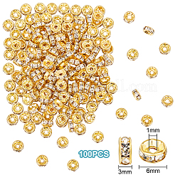 200 Stück Messing Strass Abstandsperlen&nbsp;RB-UN0001-11