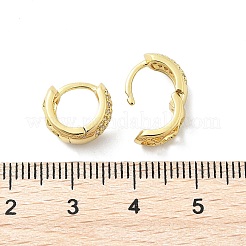 Pendientes de aro de latón con micro circonitas y cubic zirconia transparente&nbsp;EJEW-D311-103G