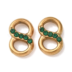 Dijes conectores de acero inoxidable 304 y rhinestone&nbsp;SA-CBA8C38-06G