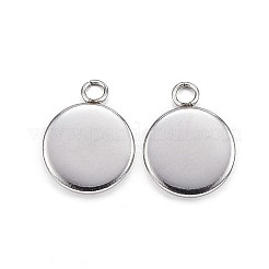 Montures de cabochons pour pendentifs en acier inoxydable 304 anti-ternissement&nbsp;X-STAS-G127-13-8mm-P