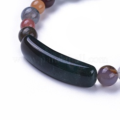 Pulseras naturales del estiramiento de ágata india&nbsp;BJEW-F395-C01