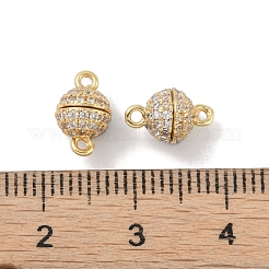 Rack-plattierte Messing-Mikropavé-Zirkonia-Magnetverschlüsse mit Schlaufen&nbsp;KK-A224-11G