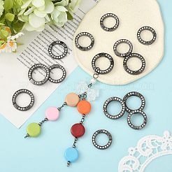 16 Stück 2 Stile Legierung Strass Feder Tor Ringe&nbsp;FIND-SP0004-52A