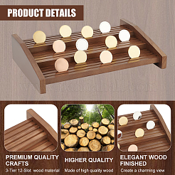 Présentoirs de pièces commémoratives en bois à 3 niveau et 12 fentes&nbsp;ODIS-WH0017-101