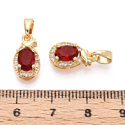 Pendentifs avec zircon cubiques à micro-pavés en laiton&nbsp;KK-CJC0015-19G-02