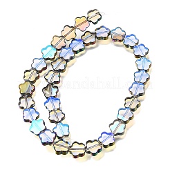 Brins de perles de verre transparentes galvanisées&nbsp;GL-CBA98F0-07E