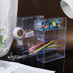 2 Stück 4 Fächer transparente Acryl-Aufbewahrungsschublade für Minifiguren&nbsp;ODIS-WH0079-057