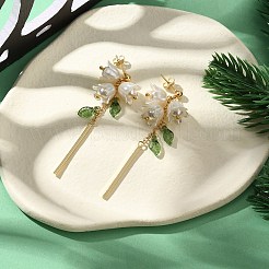 Boucles d'oreilles pendantes en plastique avec laiton pour femmes&nbsp;EJEW-TA00575