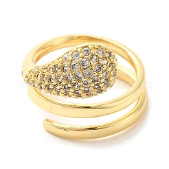 Anneaux de manchette en laiton avec micro pavé de zircone cubique&nbsp;RJEW-P098-18G