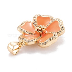 Ciondoli in ottone placcato oro 18k con perline di zirconi cubici trasparenti micro pavé&nbsp;ZIRC-M114-32G