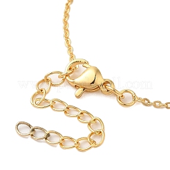 Halsketten mit Anhänger aus echtem 18 Karat vergoldetem Messing mit Mikropflaster und klarem Zirkonia für Damen&nbsp;LS-NJEW-K381-03C-C