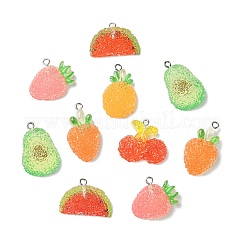 60 pendentif en résine transparente sur le thème des fruits&nbsp;RESI-CJ0005-31