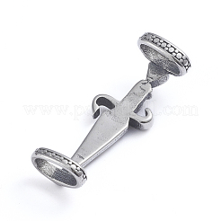Retro 304 Edelstahl Schieber Charms/Schiebeperlen&nbsp;STAS-L243-033AS
